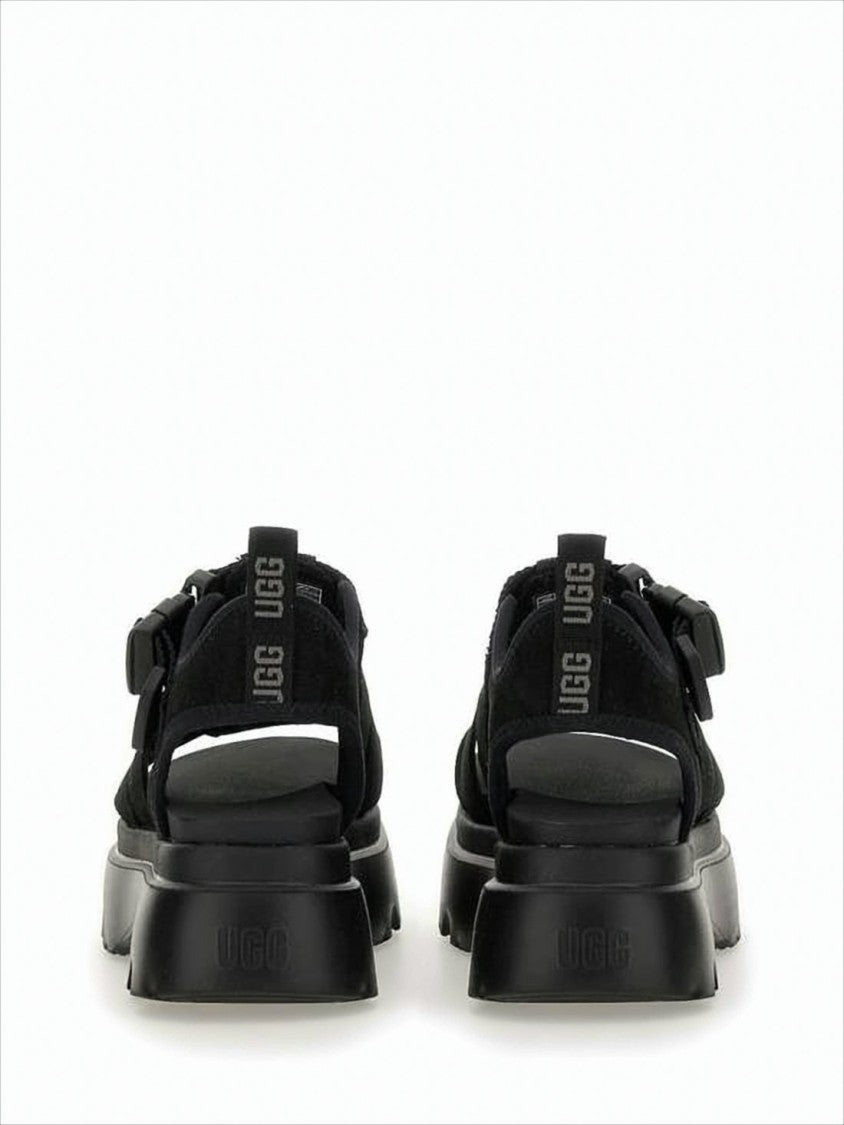 Nubuck Leather Sandals with Rugged Platform Sole