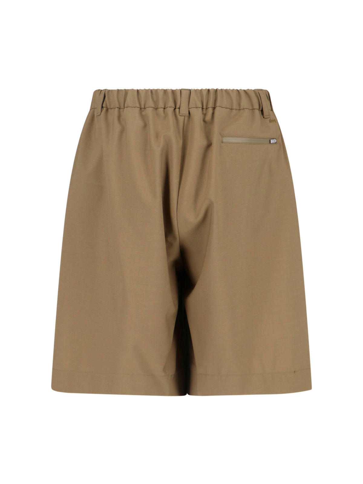 Wool Blend Shorts – Beige