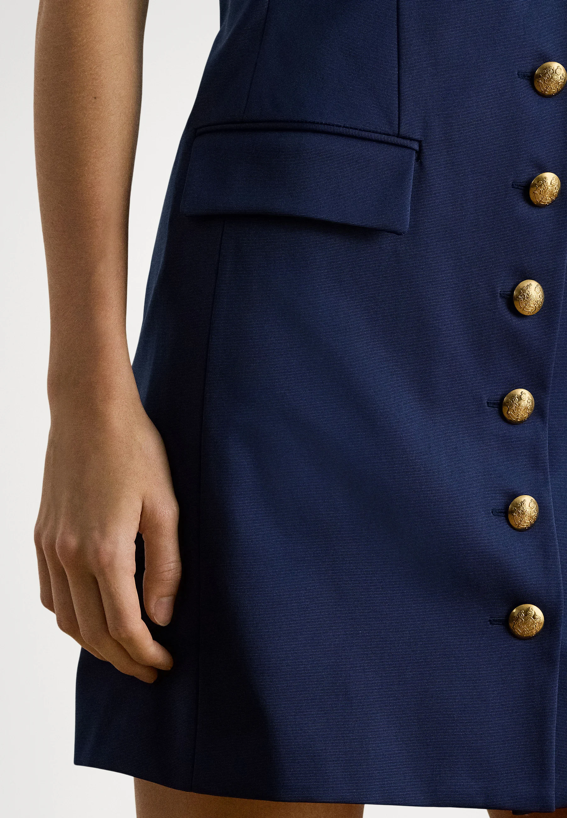 Navy Blue Courie Faille Cocktail Dress