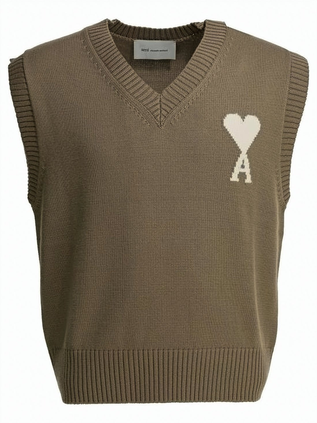 Knitted Sleeveless Vest with V-Neckline