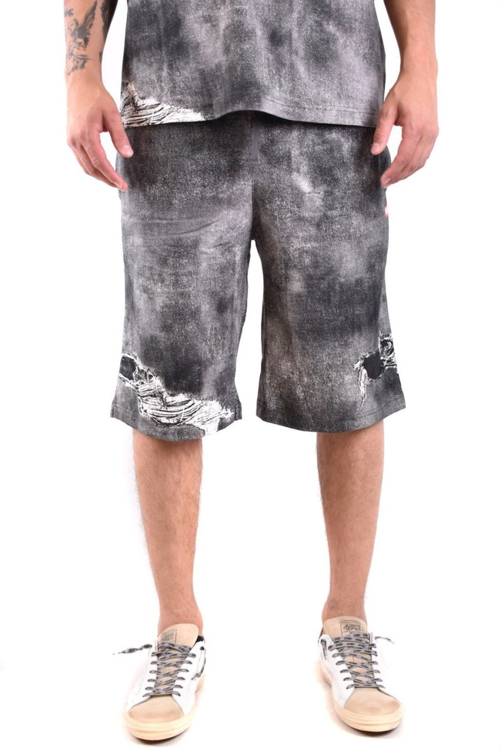 Multicolor Distressed Shorts