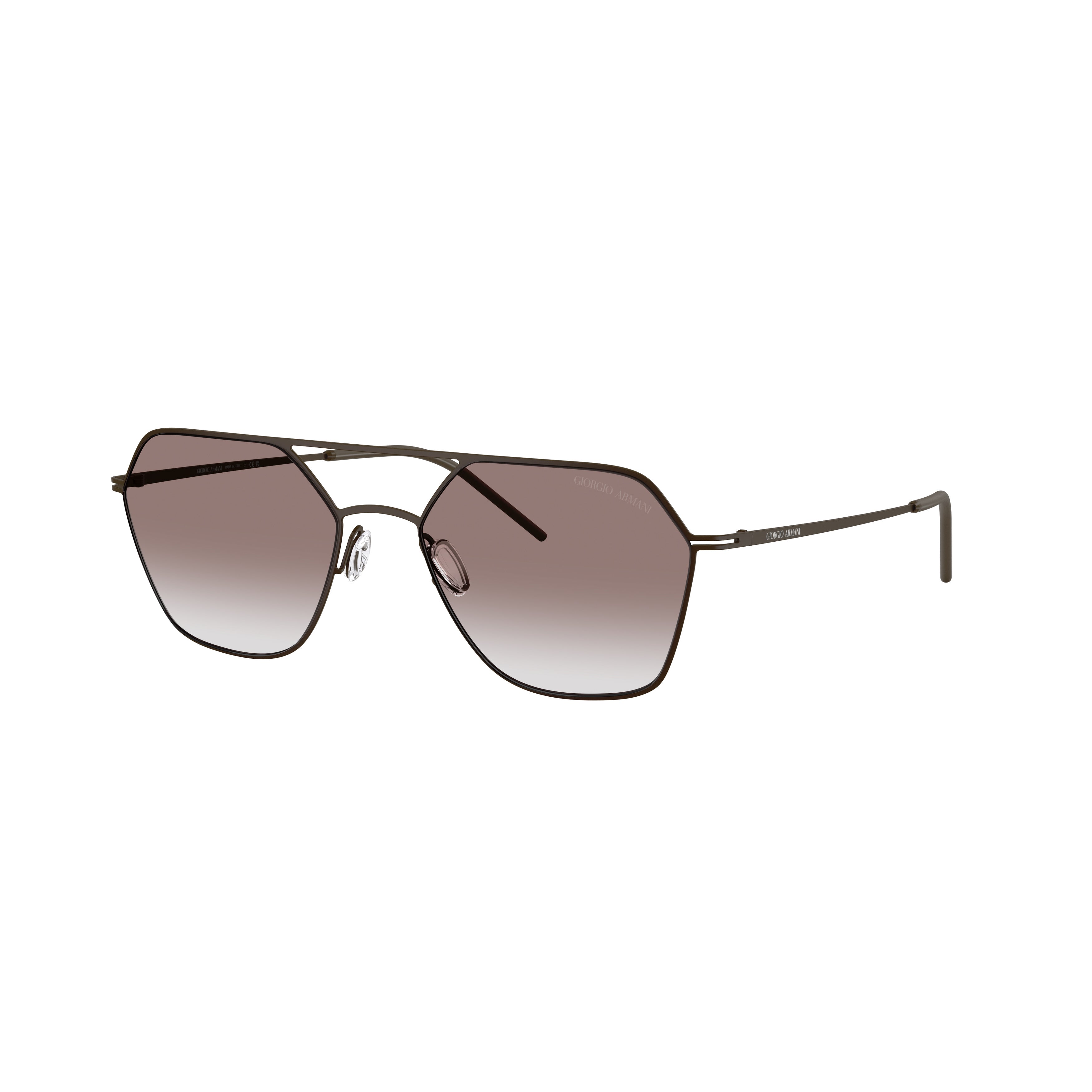 0ar6185 Geometric Frame Sunglasses with Double Bridge Design
