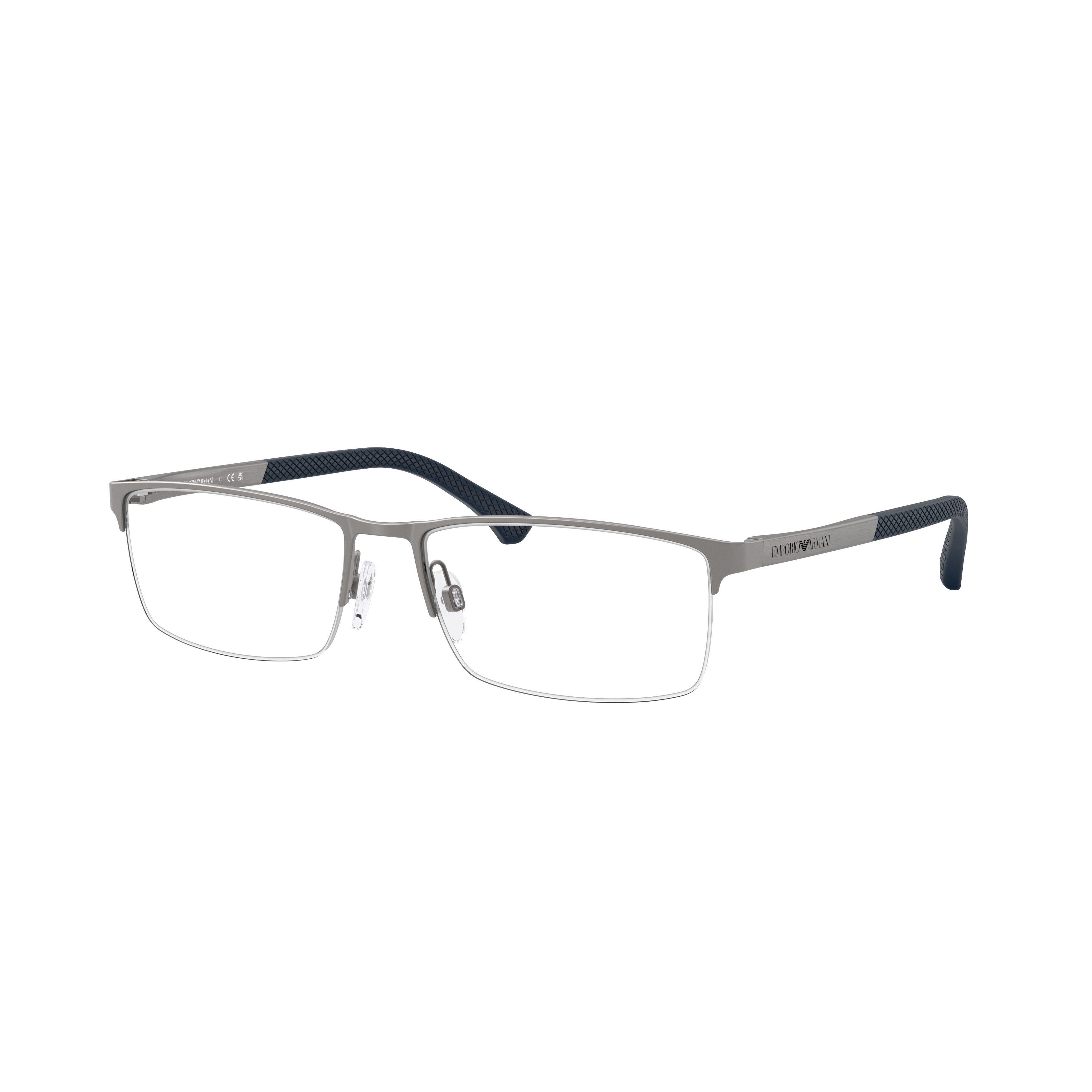 0ea1041 Rectangular Metal Frame Eyeglasses with Textured Tips