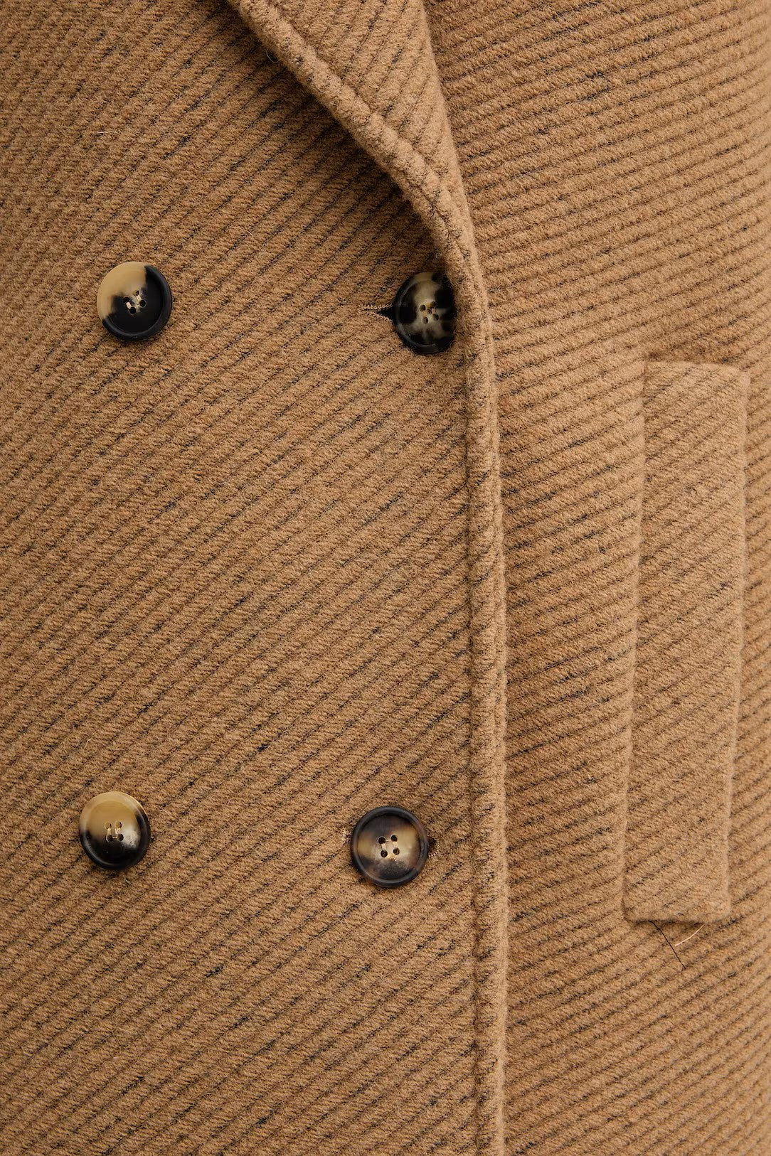 Classic Mid-Length Camel Coat With Double-Breasted Design