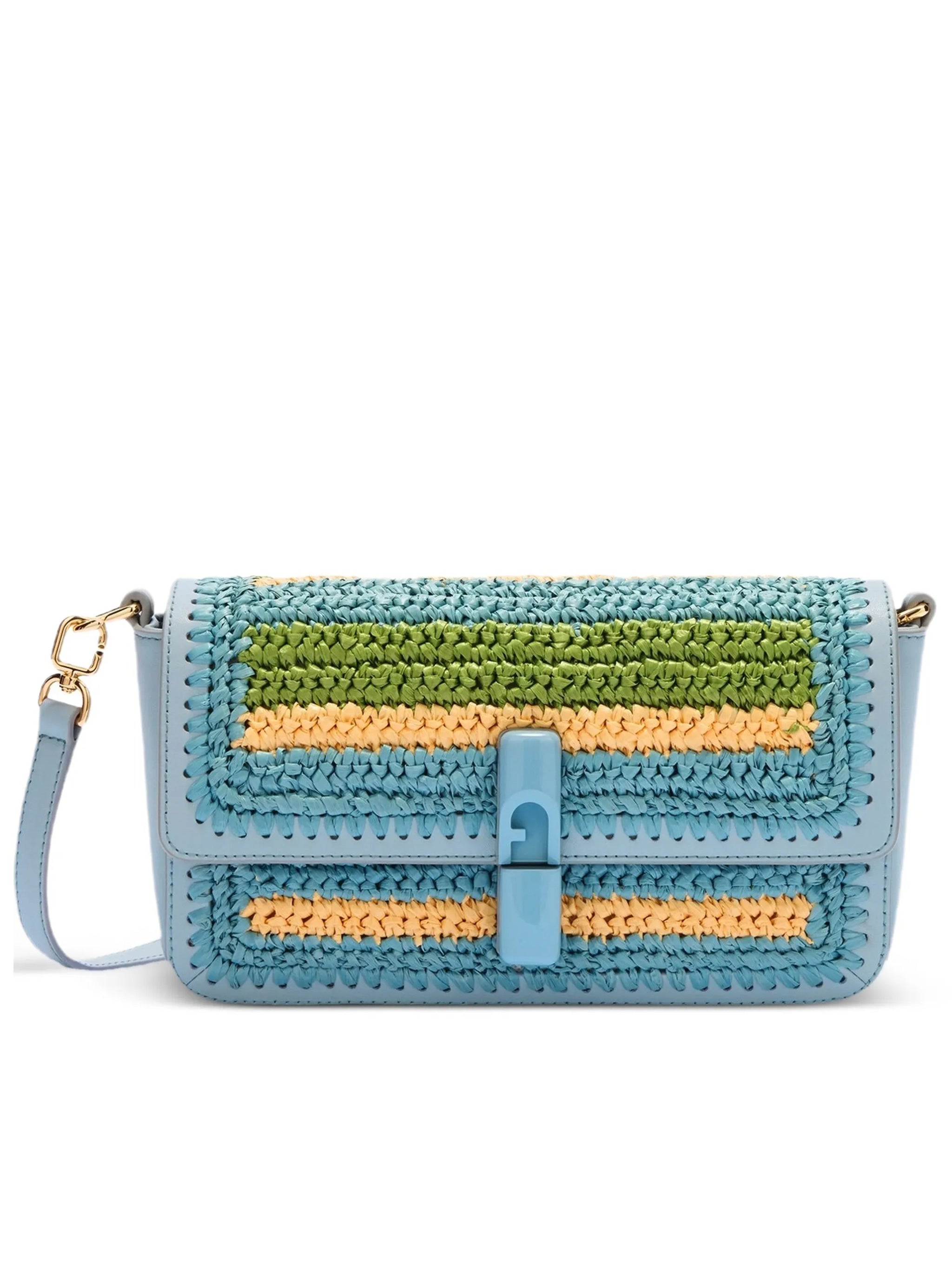 Iride S Woven Polypropylene Striped Shoulder Bag