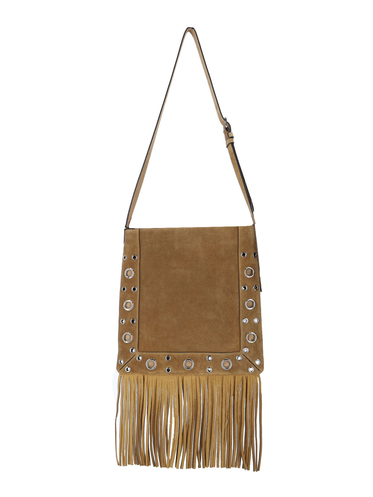 Suede Shoulder Bag with Silver Studs