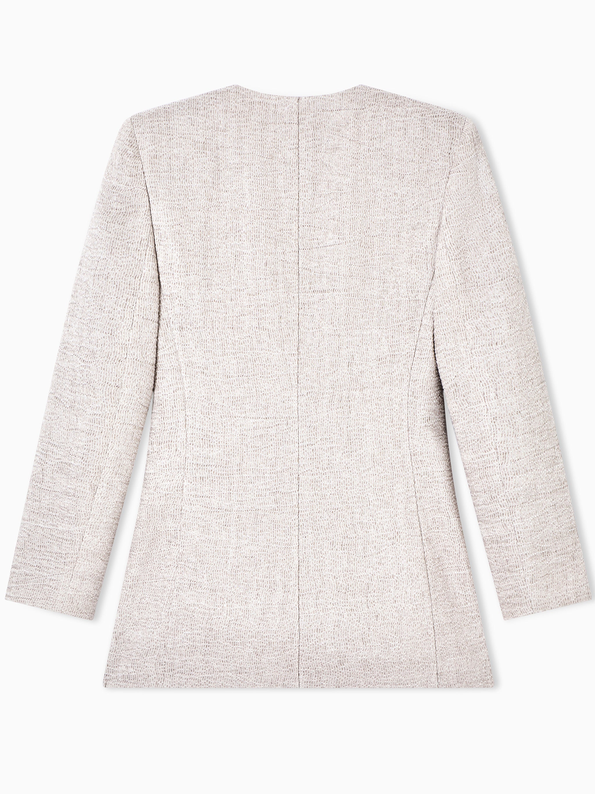 Tailored Textured Single-Button Woven Blazer