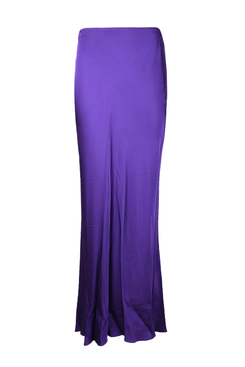 Long Viscose Skirt - Purple