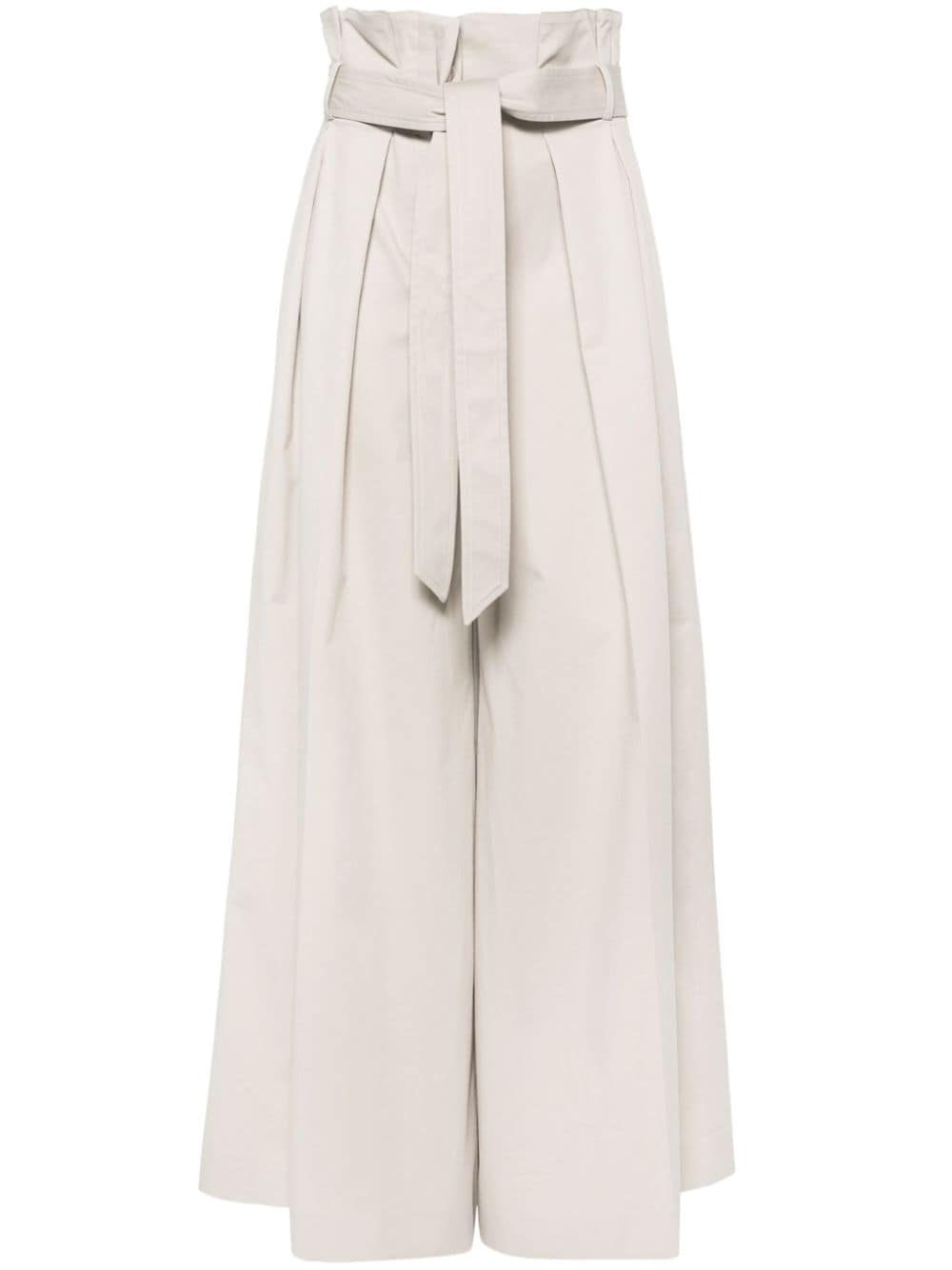 Wide-Leg Sand Beige Trousers