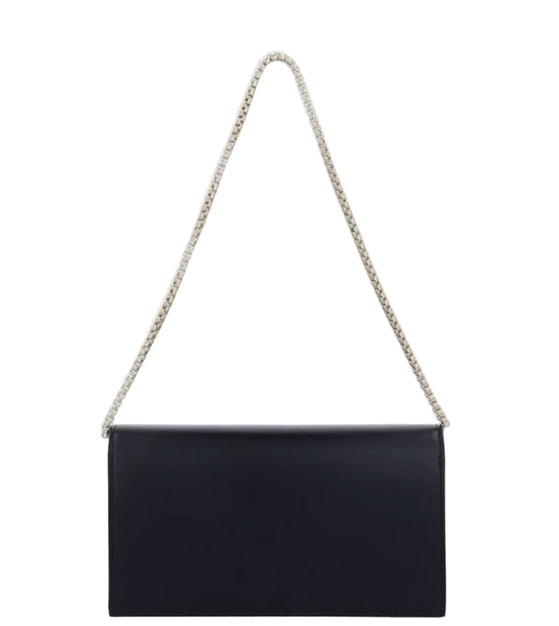 Rectangular Black Calf Leather Shoulder Bag