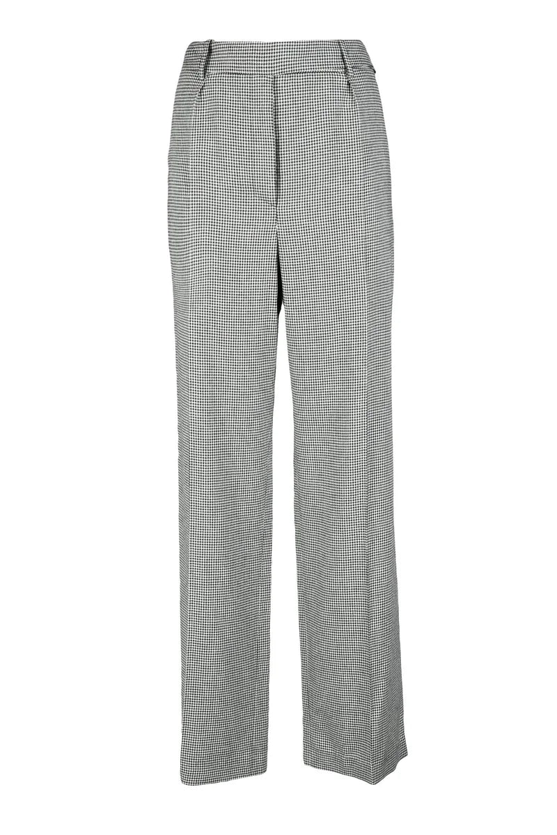 Viscose Wool Trousers - White/Black
