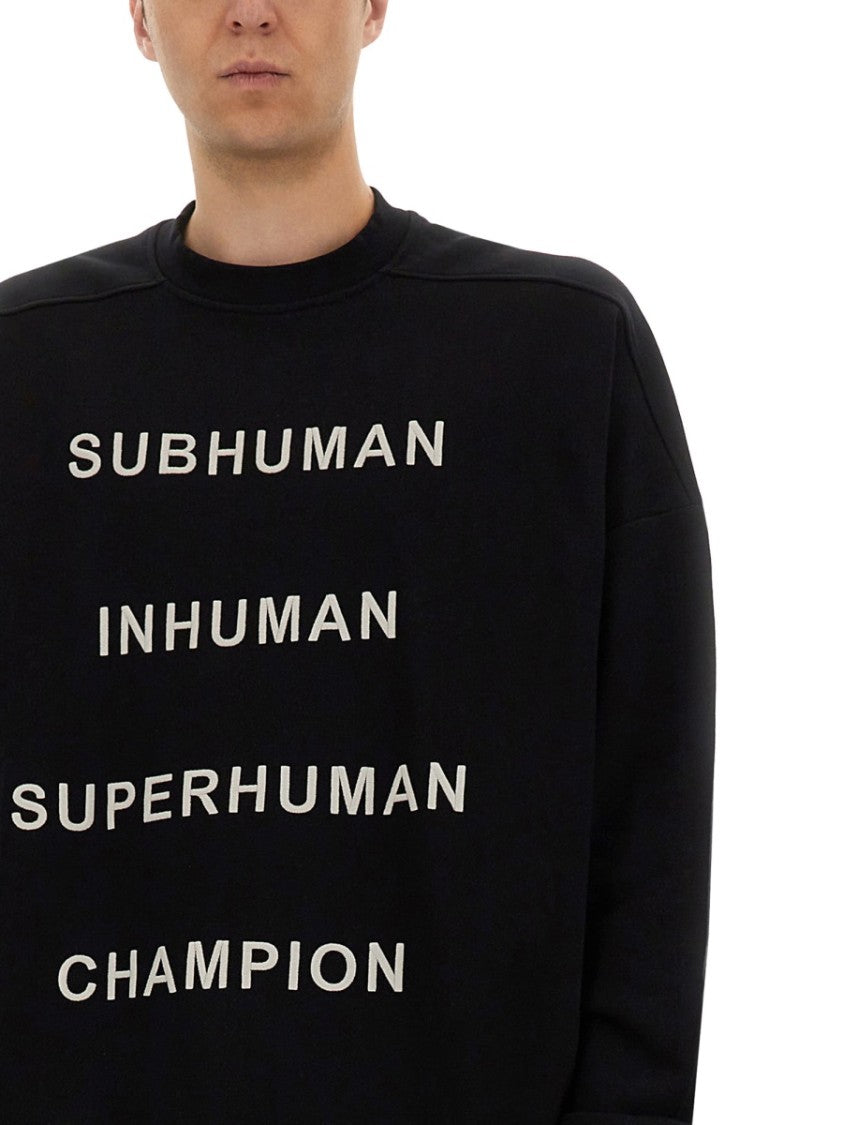 Oversized Black Sweatshirt With Graphic Design