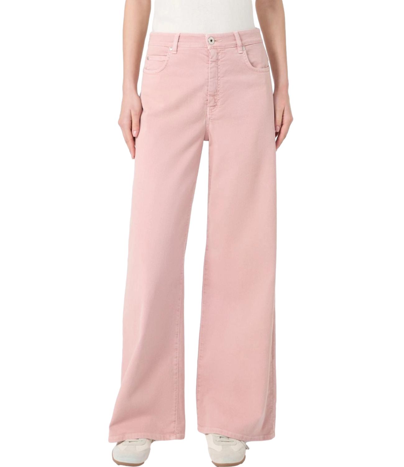 Pink Cotton Stretch Trousers