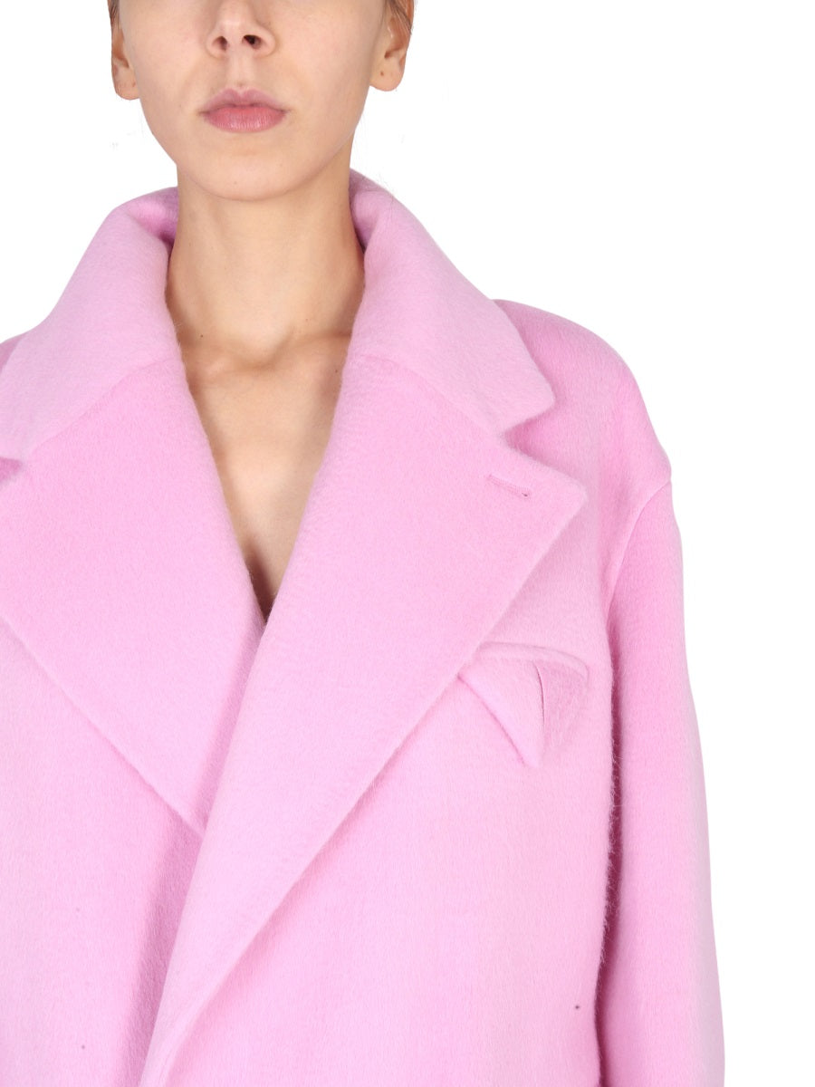 Double-Face Coat with Button Closure and Unlined Design