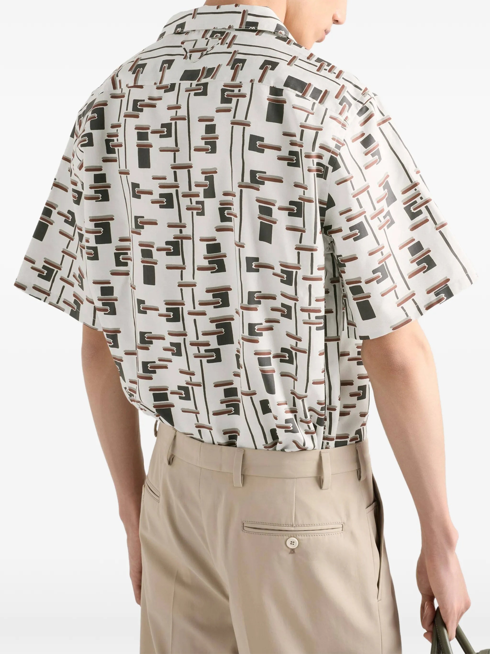 Black/Brown Abstract Geometric Shirt