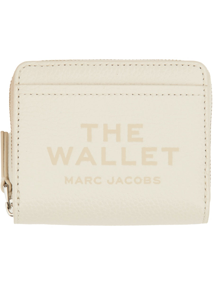 Black Smooth Leather Zip Around Mini Wallet