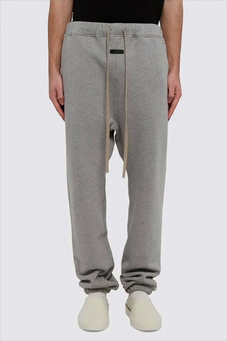 Relaxed Fit Grey Sweatpants With Tapered Legs And Drawstring Waistband
