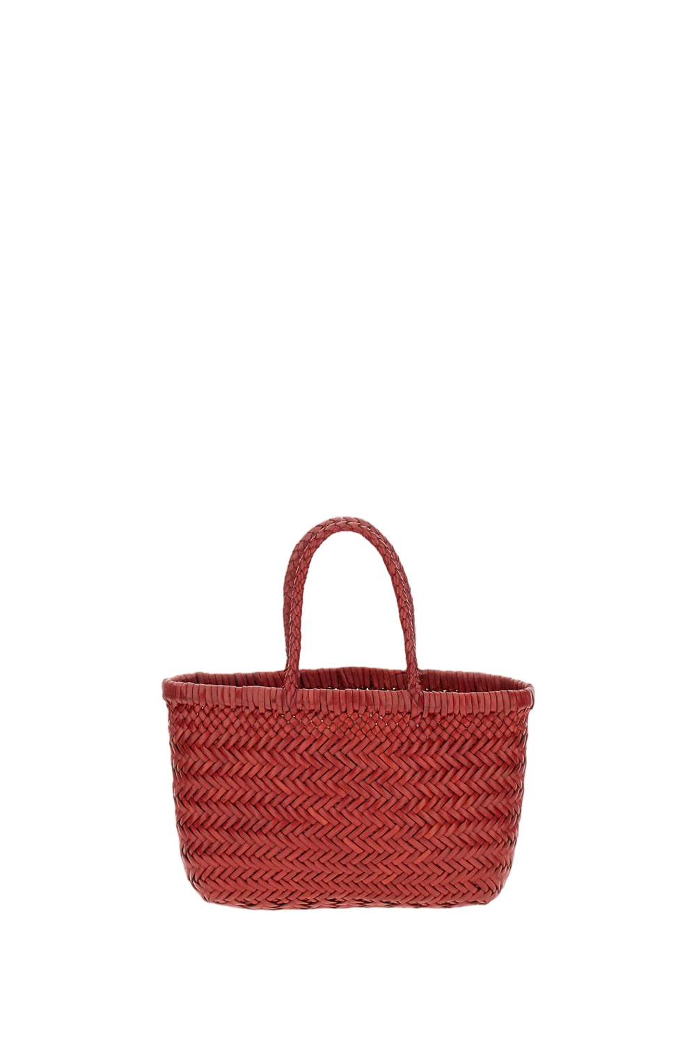 Hand-Woven Buffalo Leather Mini Flat Basket 'Gora'