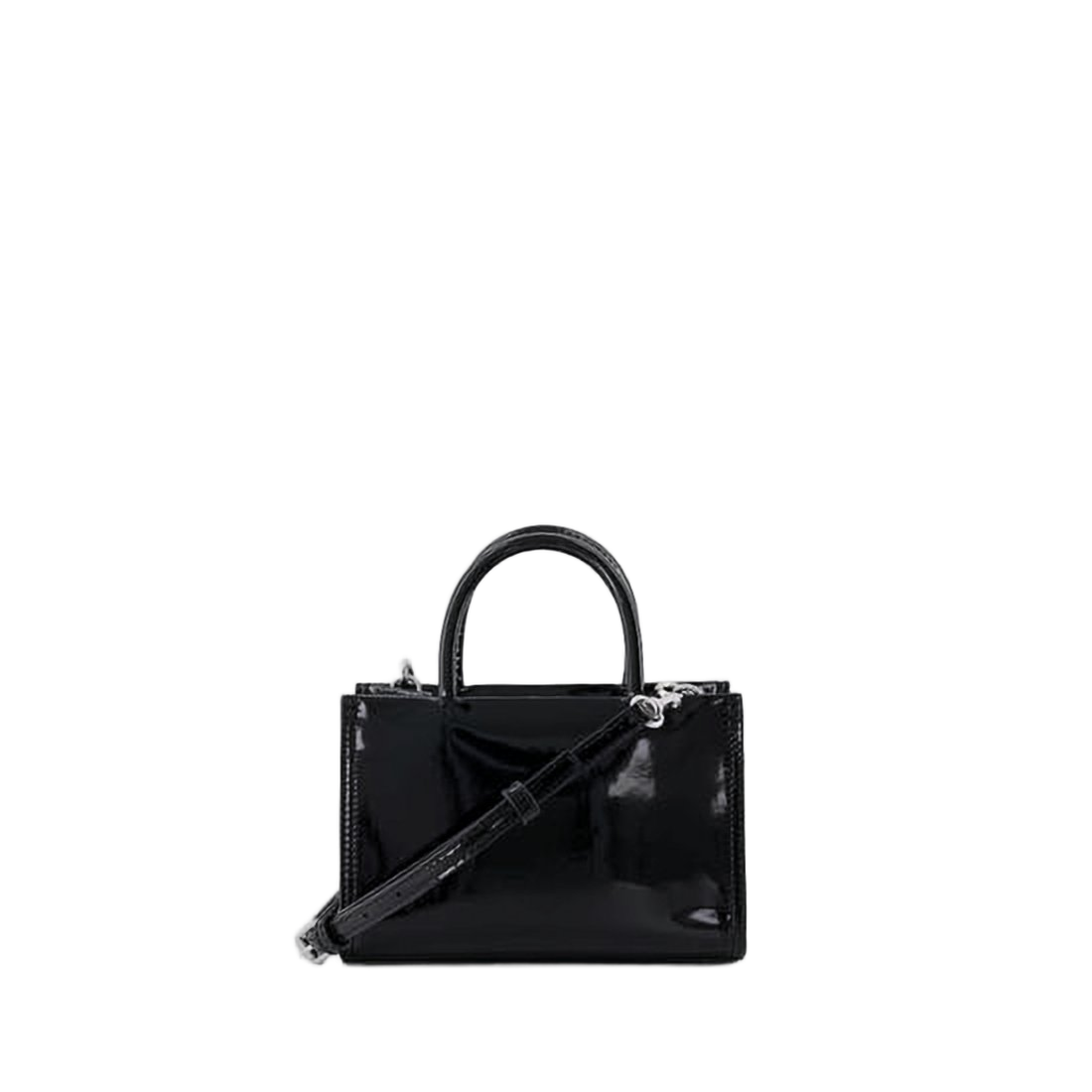 Glossy Black Biofabric Tote with Embossed Logo