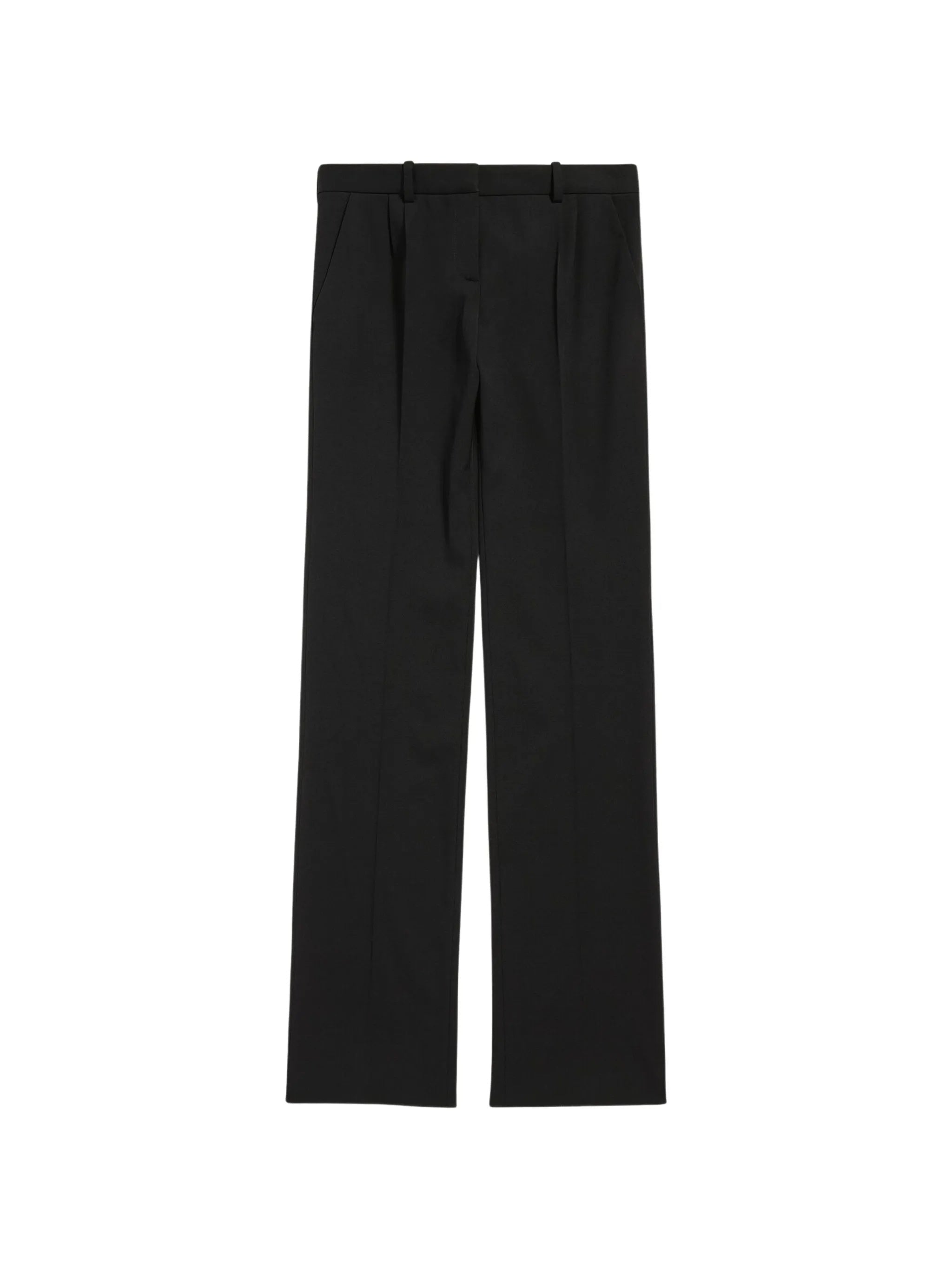 Black Slim Tailored Straight-Leg Pants