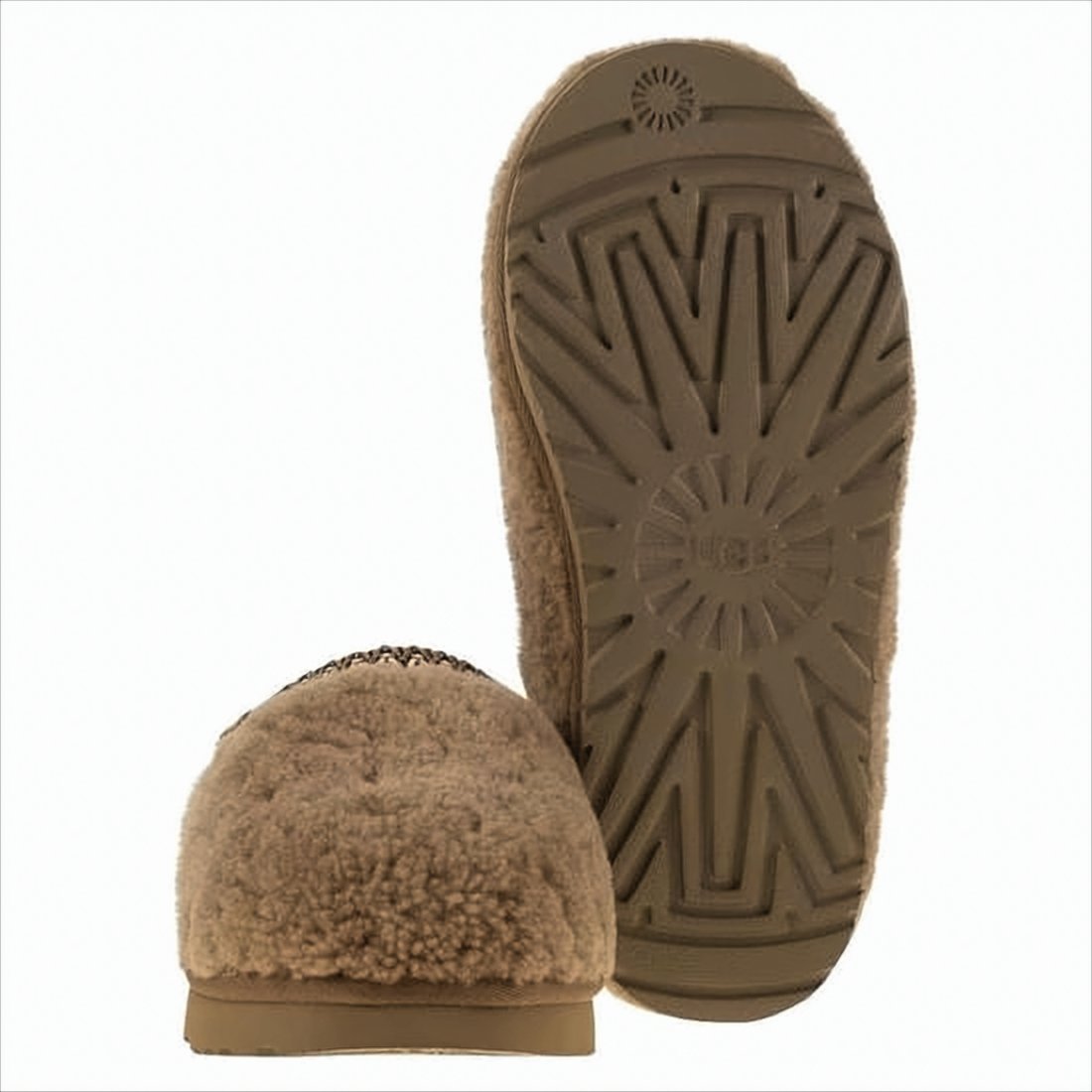 Plush Curly Shearling Slippers with Wool-Lyocell Lining