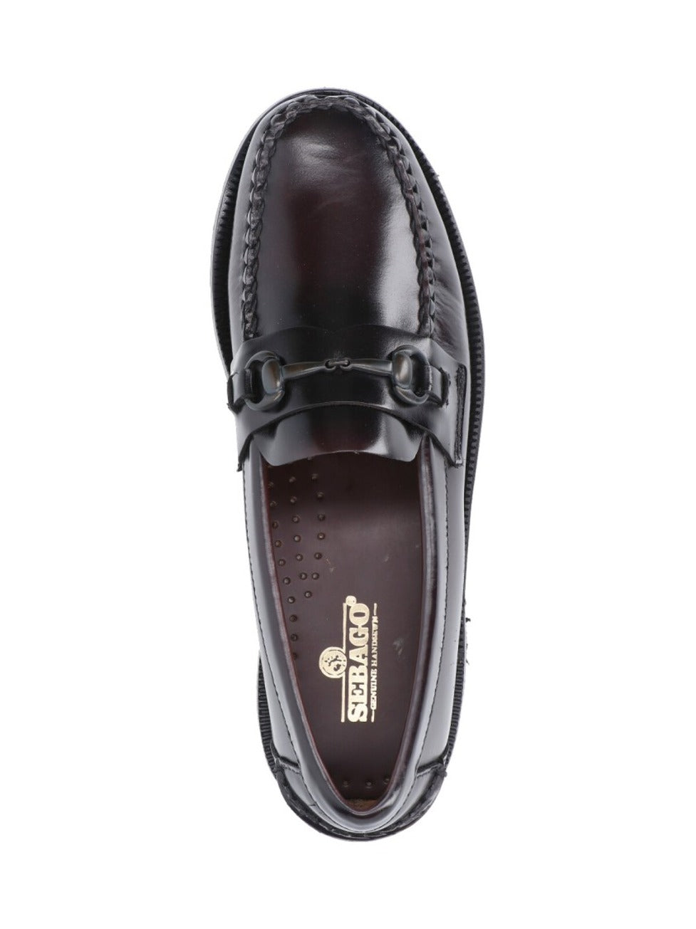 Polished Leather Moccasin Flats With Decorative Strap