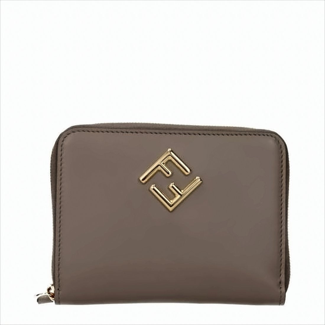 Compact Calf Leather Wallet With Zip-Around Closure