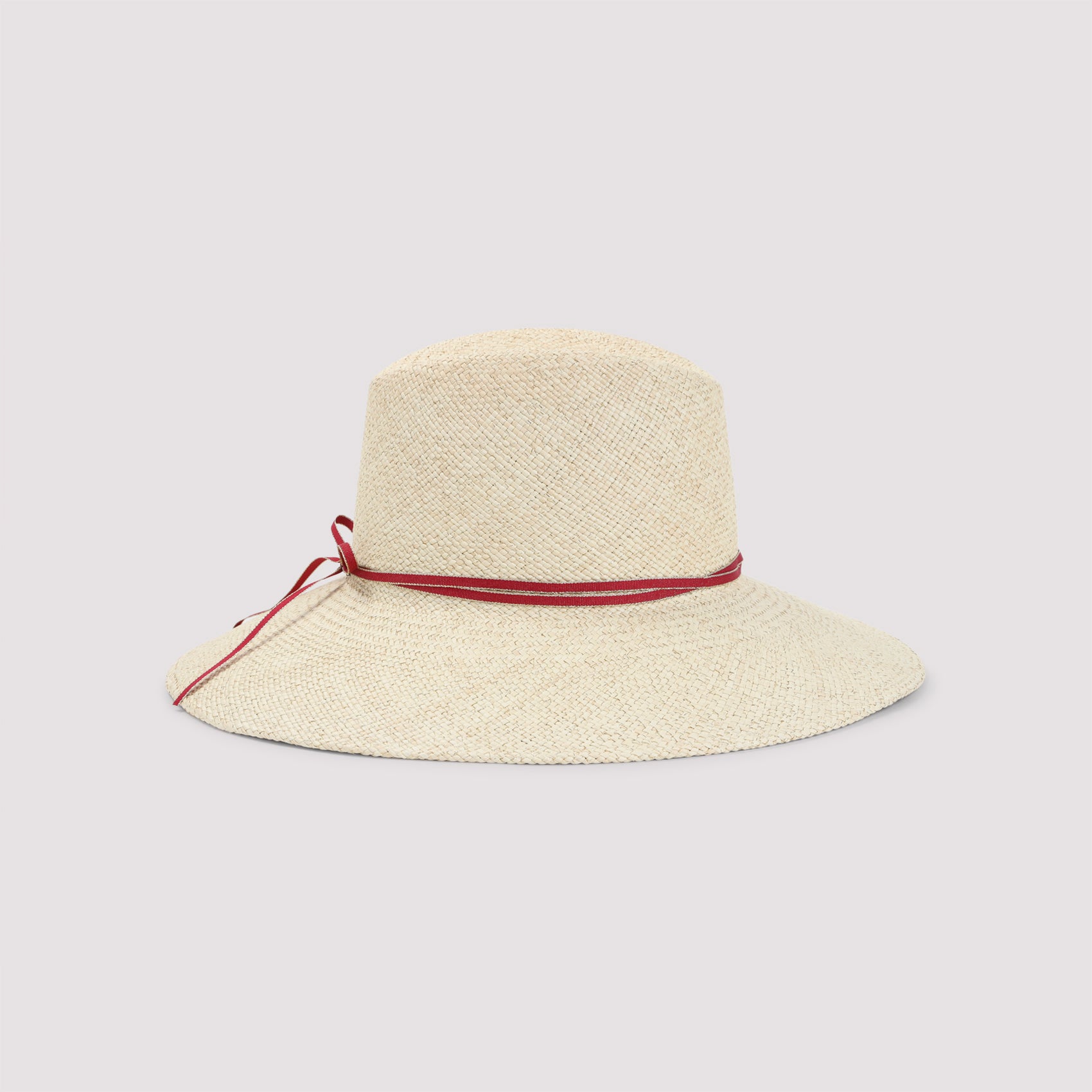Nude/Neutral Woven Wide-Brim Hat
