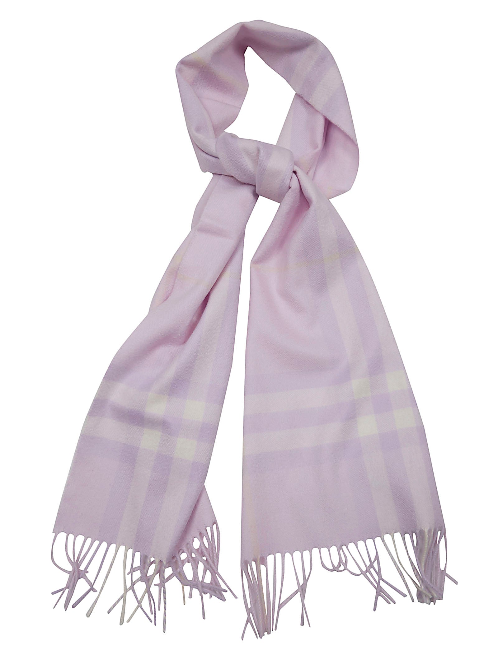 Cashmere Scarf with Subtle Plaid Pattern