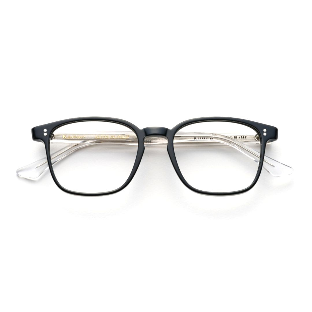 Roger-51 Classic Rectangular Frame Eyeglasses with Transparent Temples