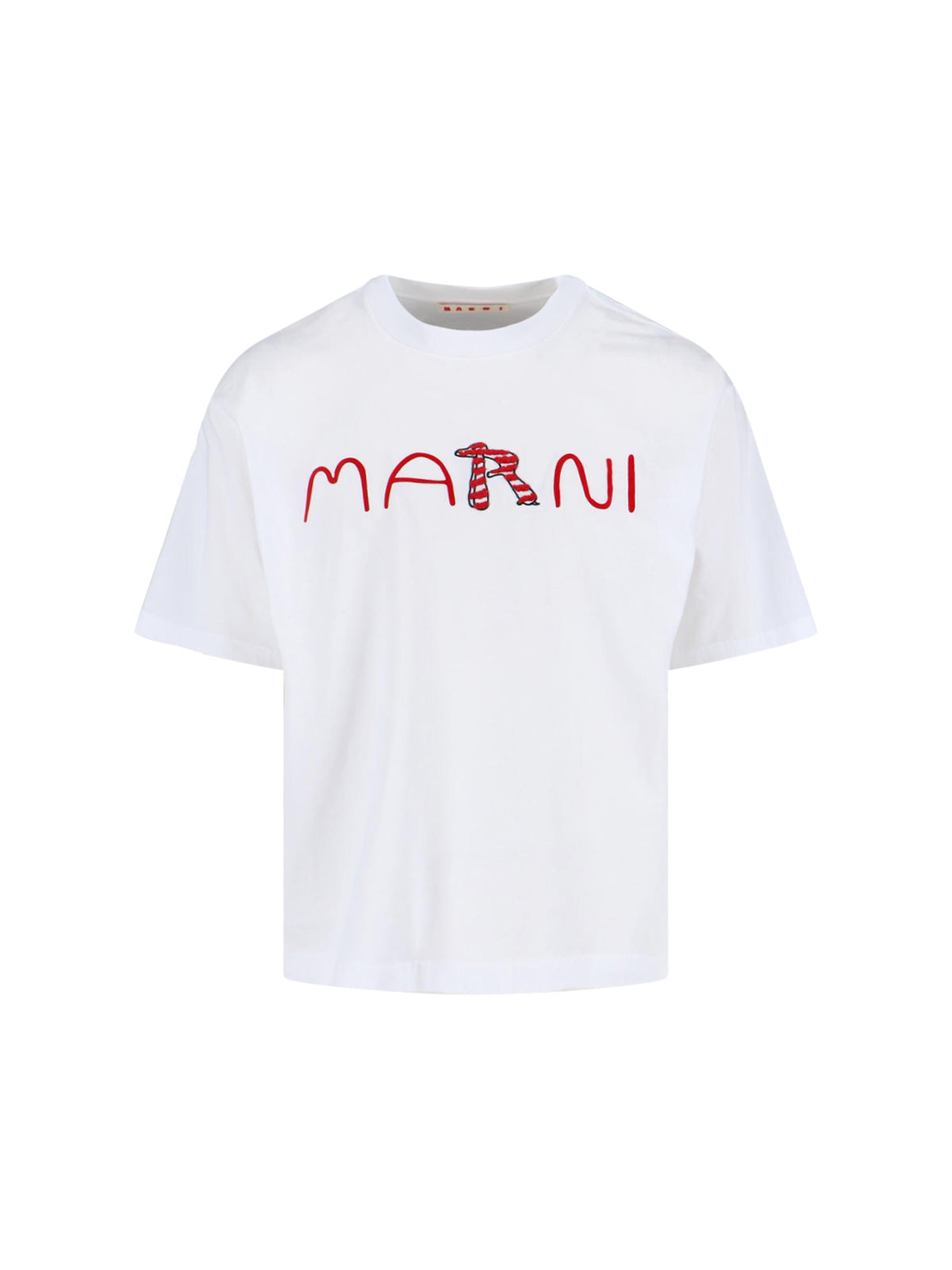 "Animal Alphabet" Logo T-Shirt In White Cotton