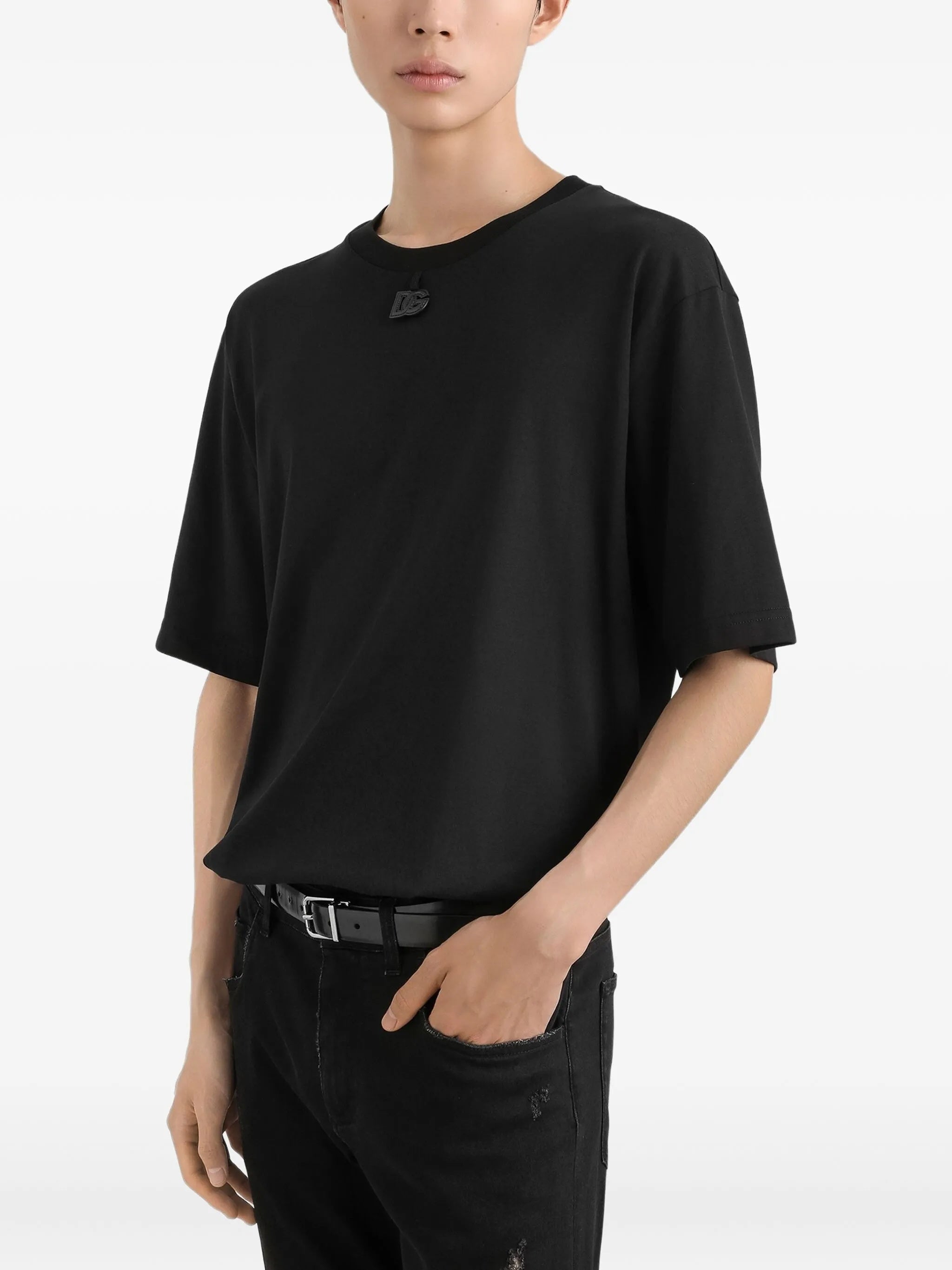 Black Classic Crew Neck Logo T-Shirt