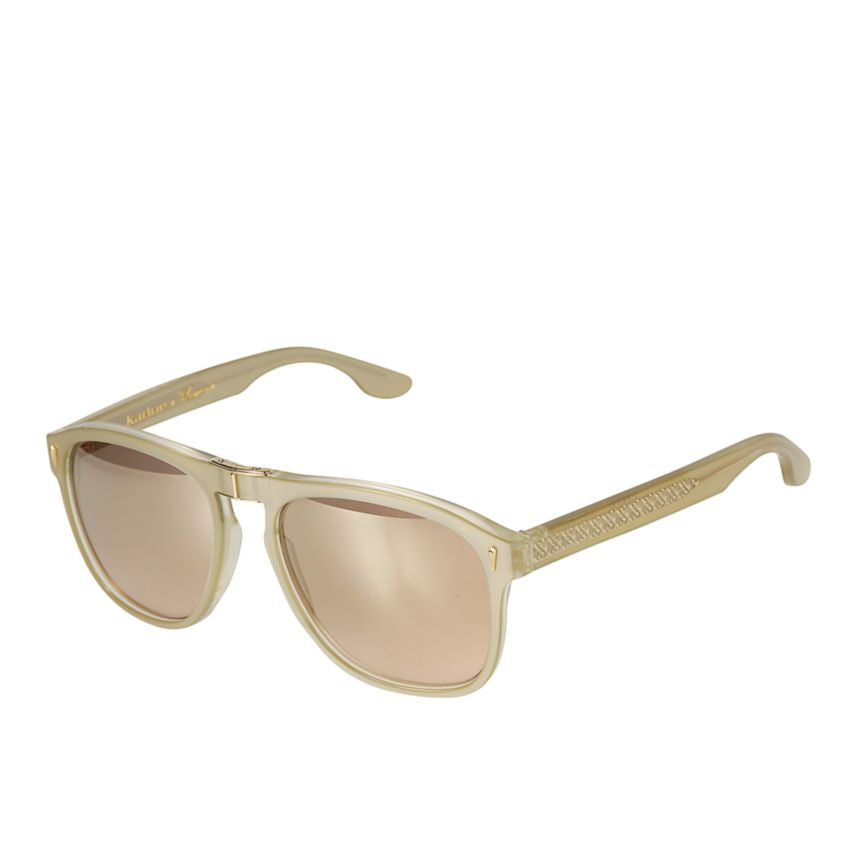 Gipsy Flag Glamour Translucent Beige Sunglasses with Textured Arms