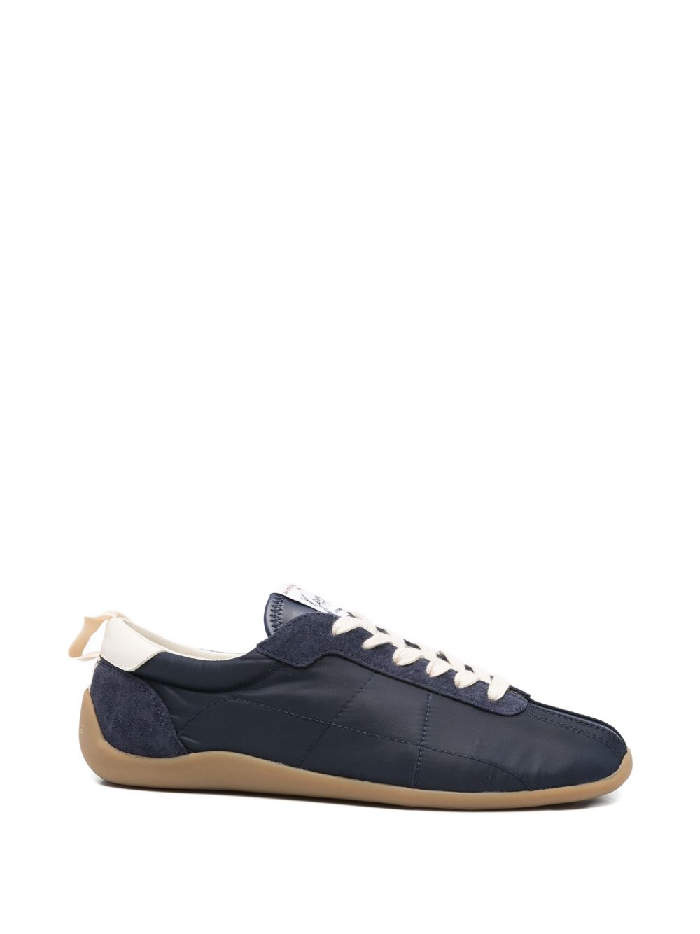 Blue Panelled Round Toe Rubber Sneakers