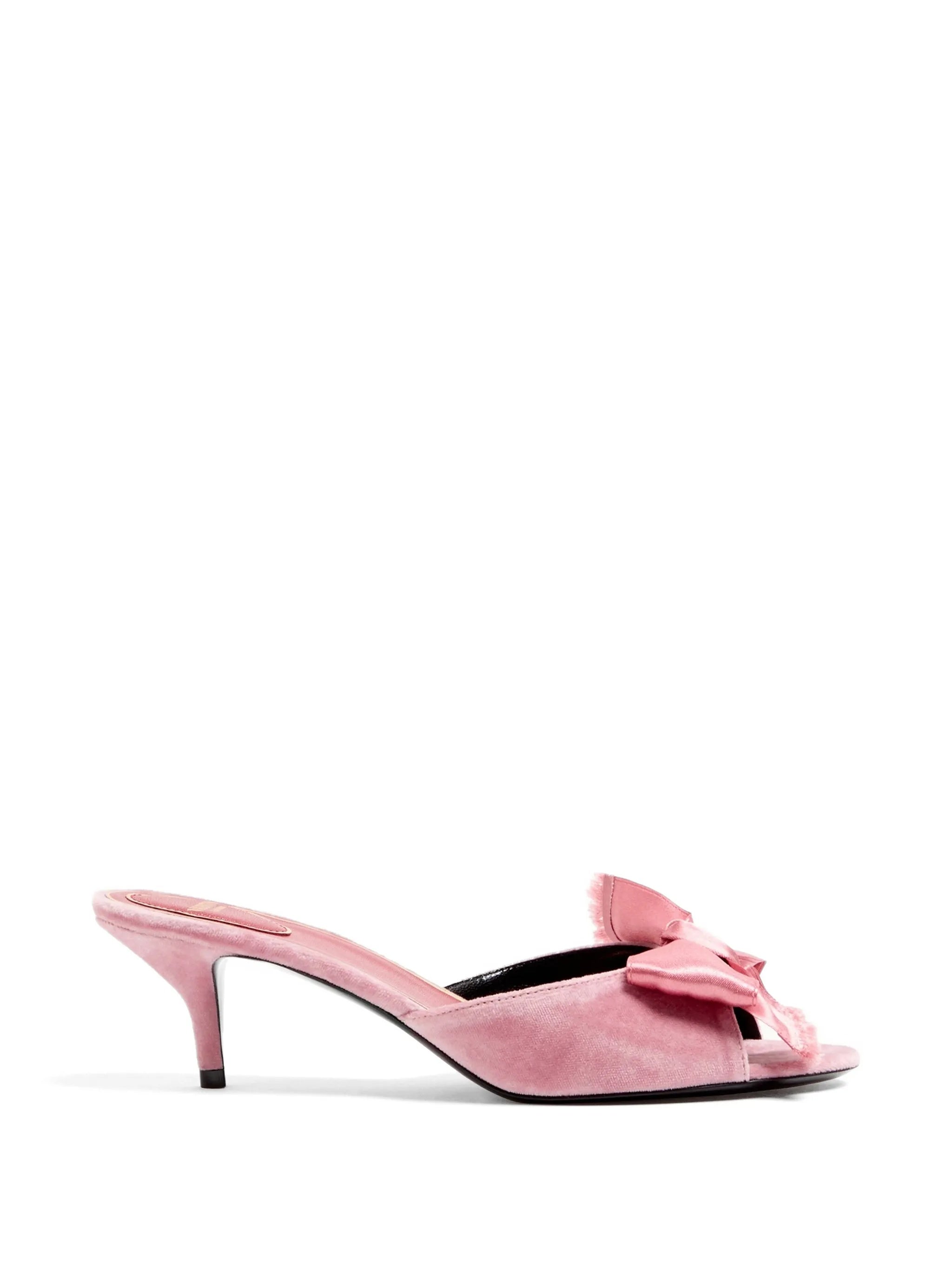 Pink Vg Marie Velvet Bow Sandals