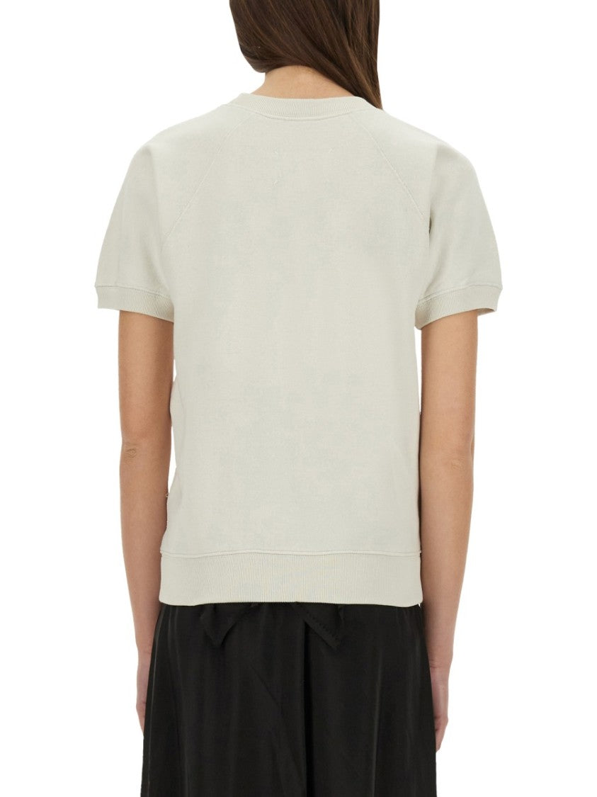 Short-Sleeved Sweatshirt With Textured Logo