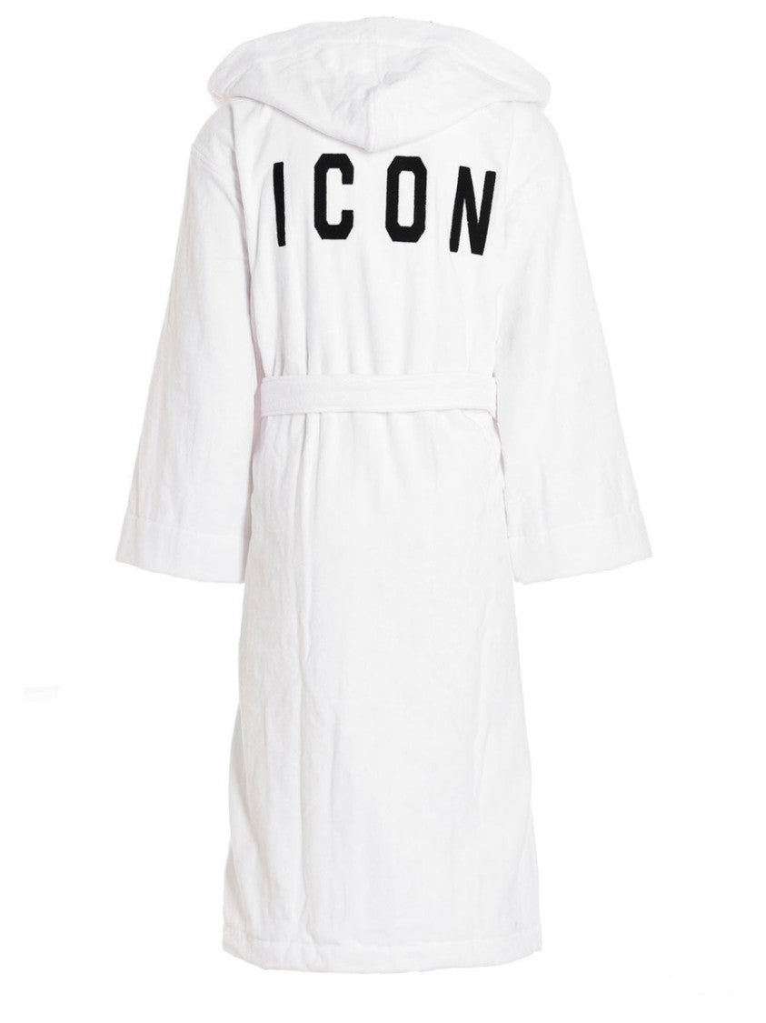 Hooded Bathrobe With Adjustable Waist Belt