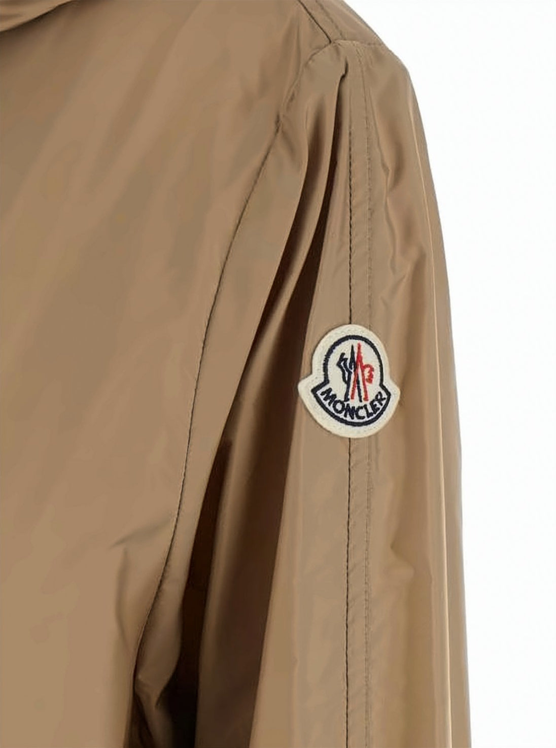 Short Brown Polyamide Moncler Jacket with Relaxed Fit