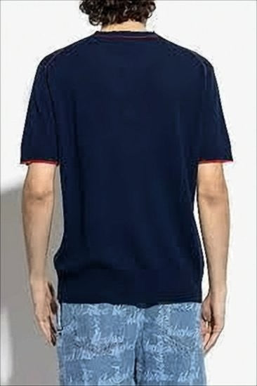 Short-Sleeve Sweater in Merino Wool and Cashmere Blend
