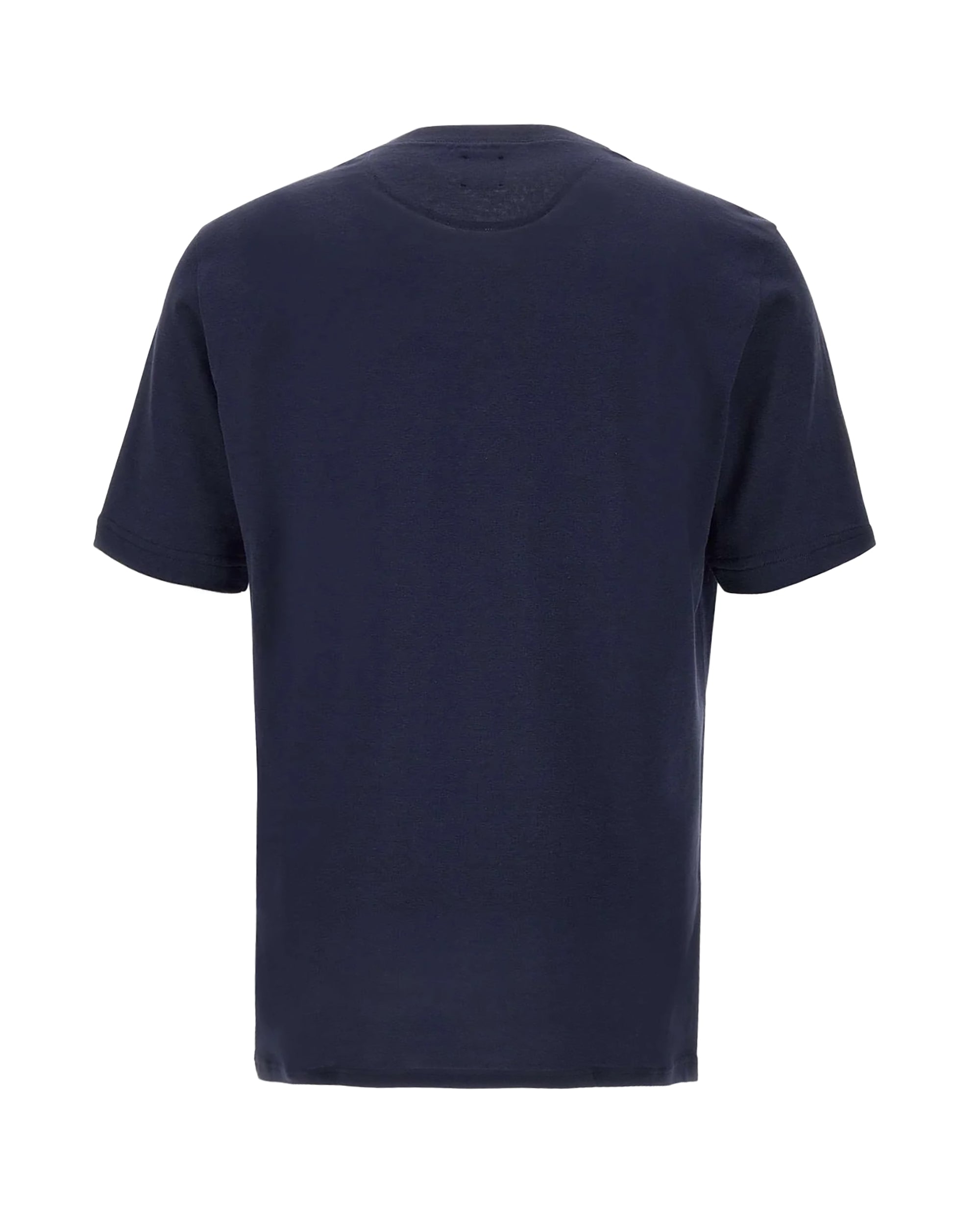 Short-Sleeve Crew Neck T-Shirt in Deep Blue Cotton