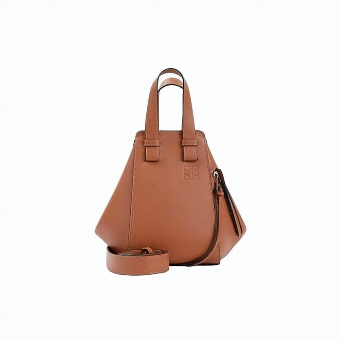 Trapezoidal Calf Leather Shoulder Bag