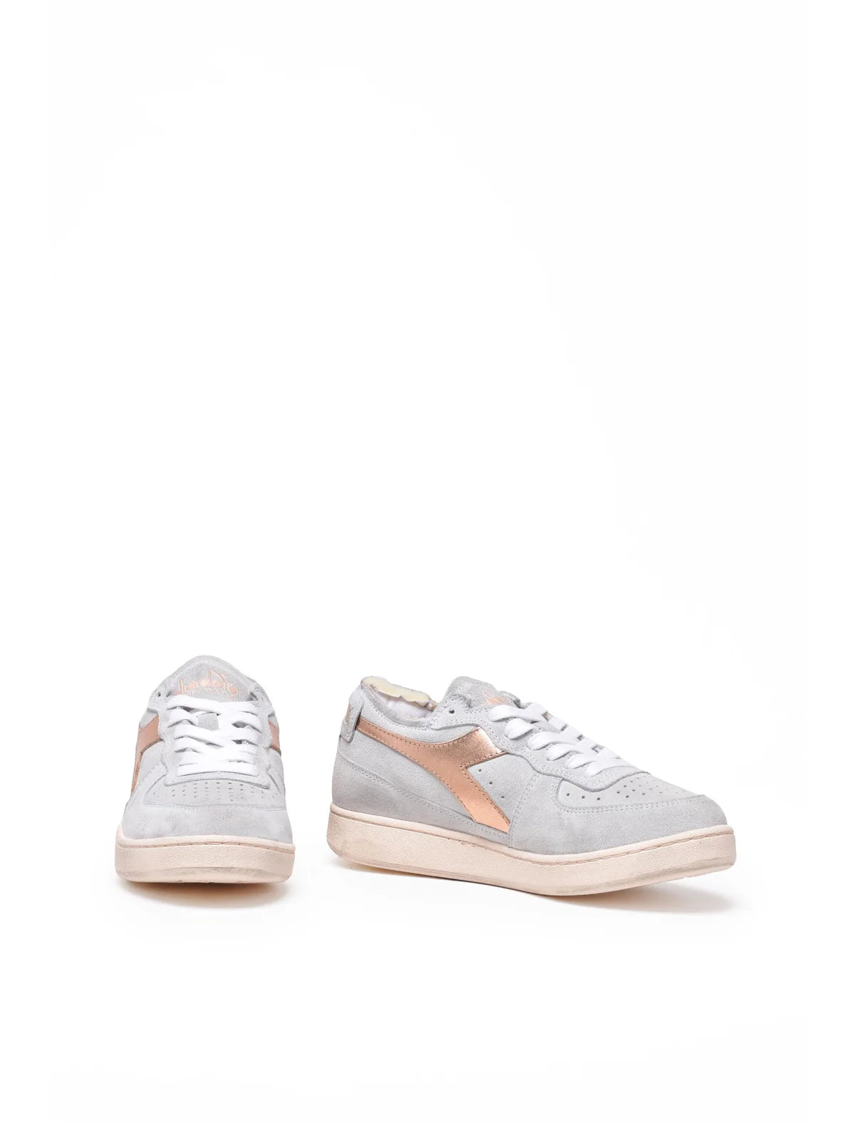 Light Blue Leather Suede Basket Sneakers