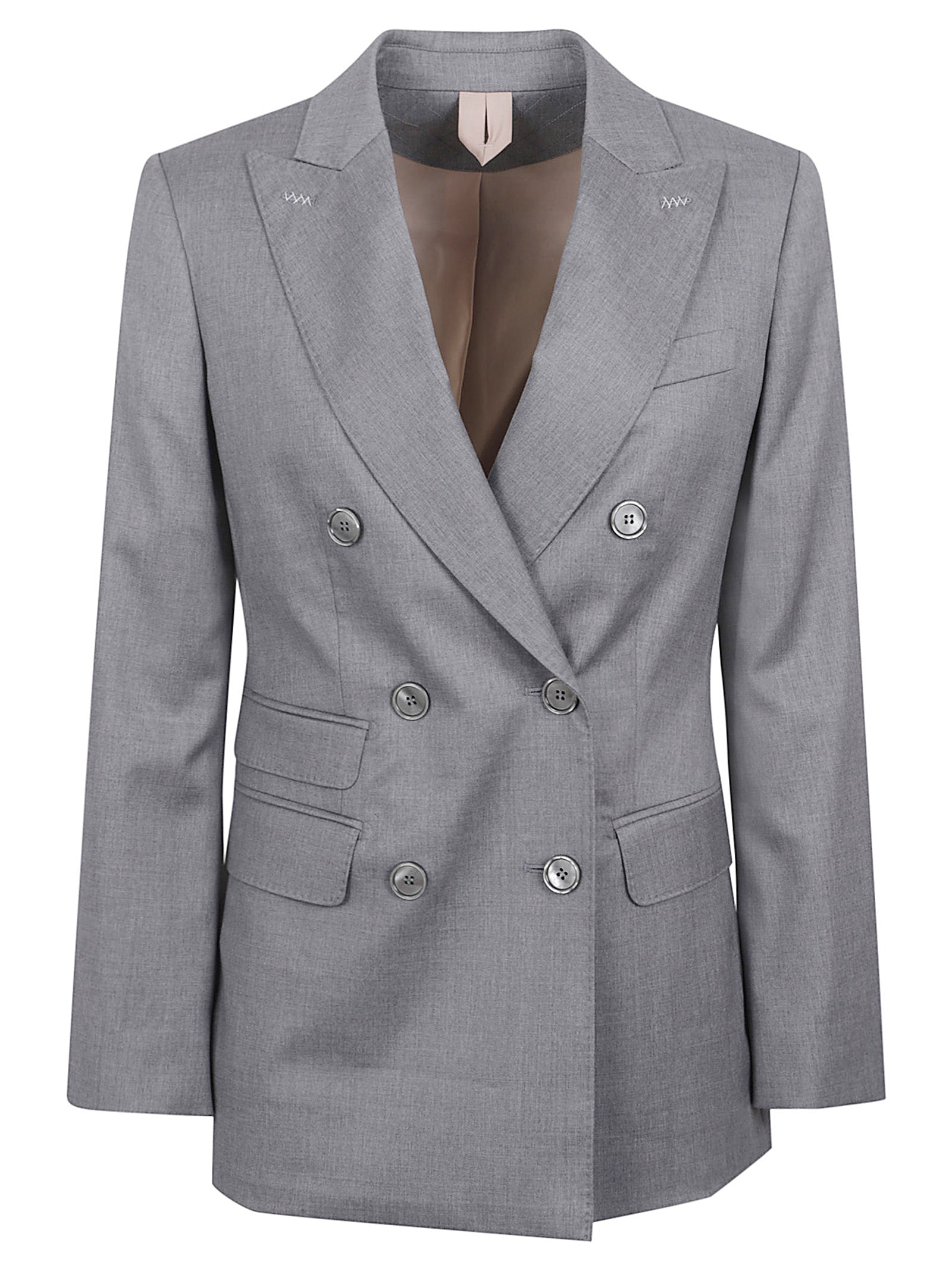 Double-Breasted Tailored Jacket with Structured Silhouette