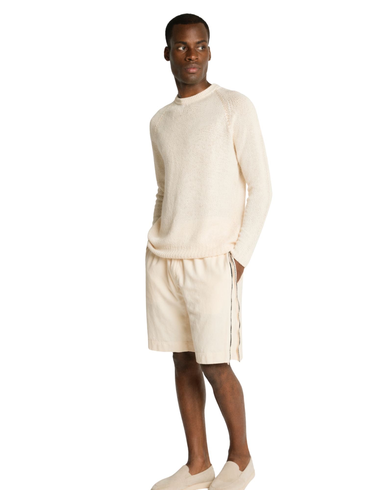 Cream Raglan Sleeve Hemp Knit Top