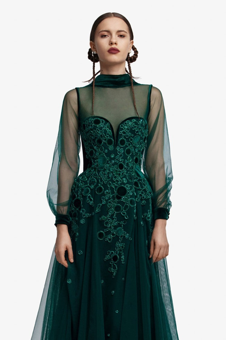 Embroidered Tulle Dress
