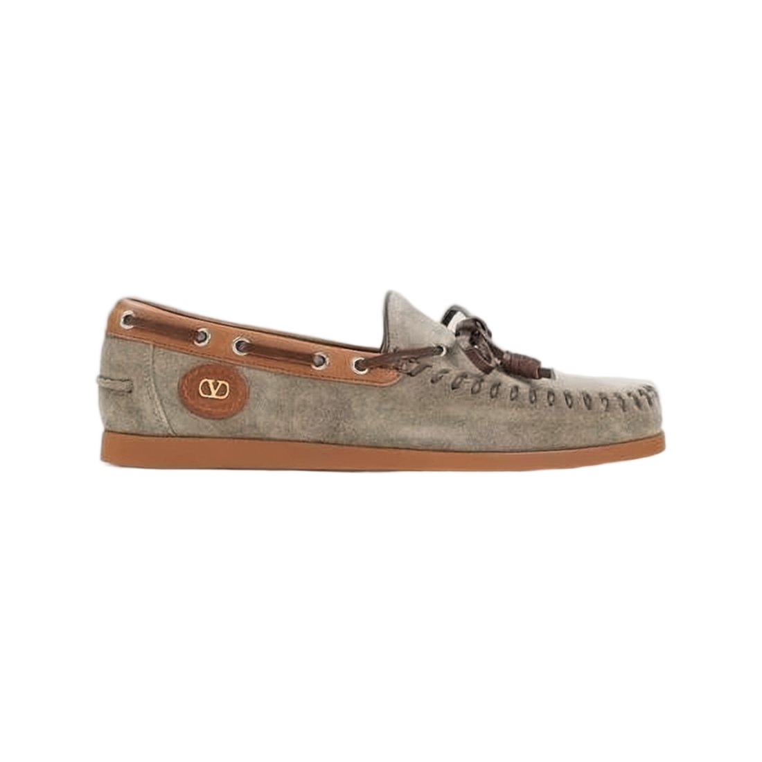 Suede Upper Loafers with Whipstitching