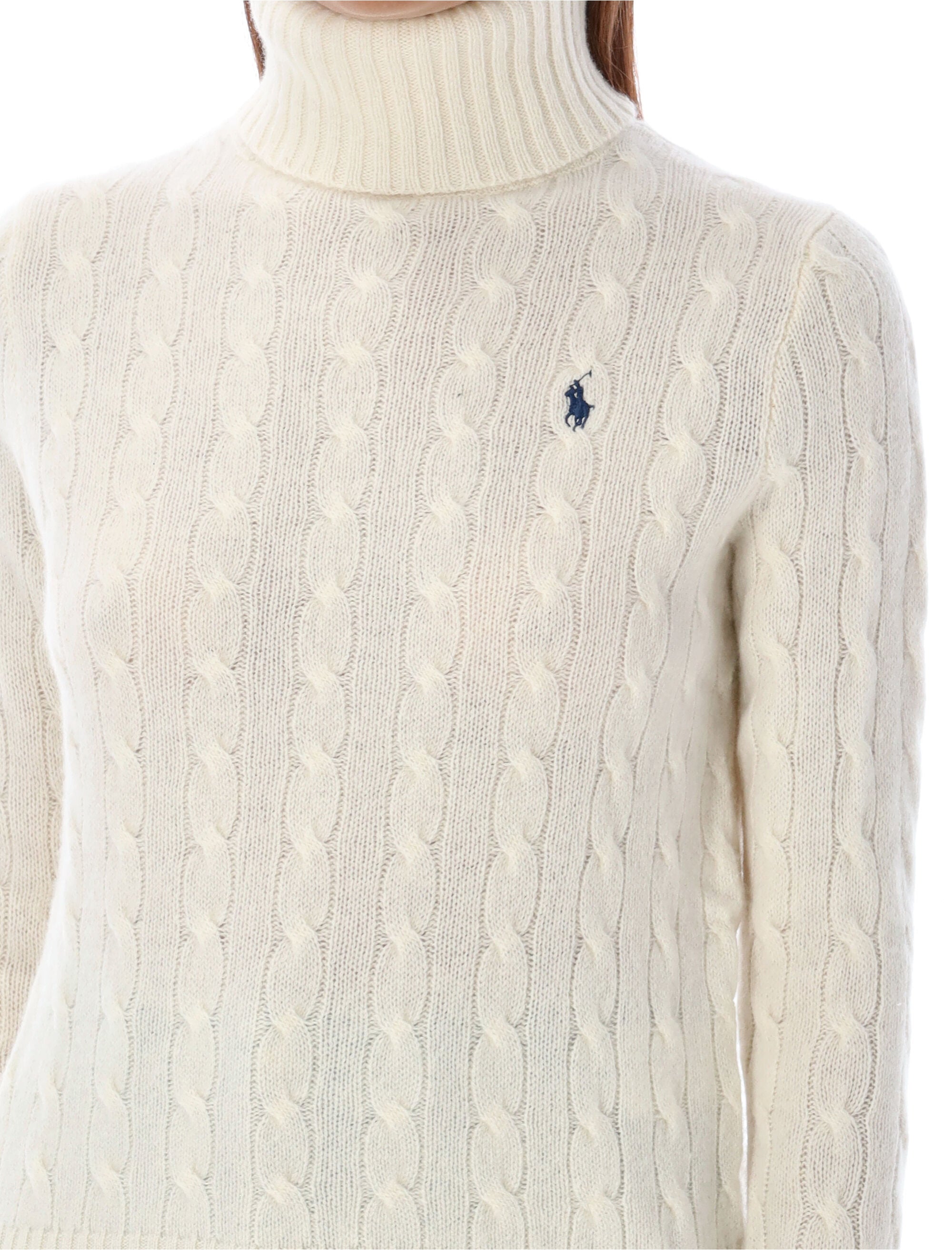 Cable-Knit Turtleneck Sweater In Soft Wool-Cashmere Blend