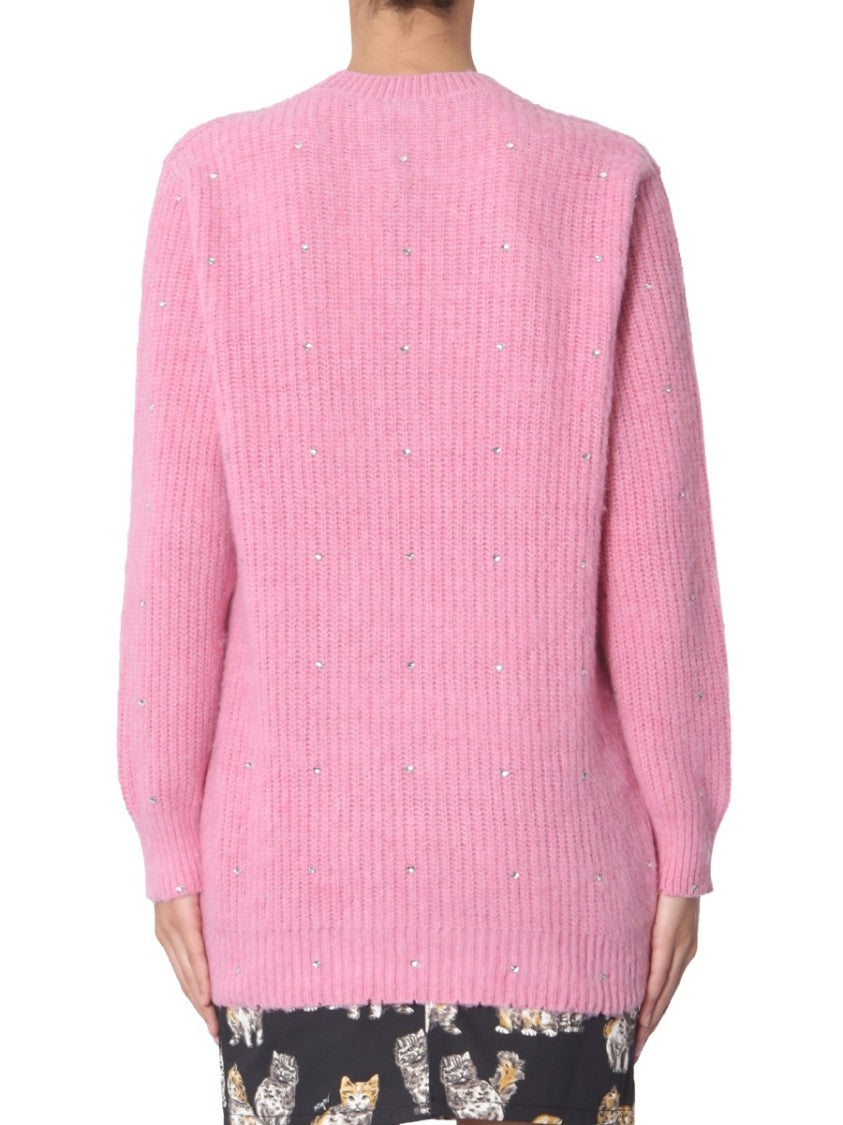 Soft Pink Oversized Crew Neck Sweater