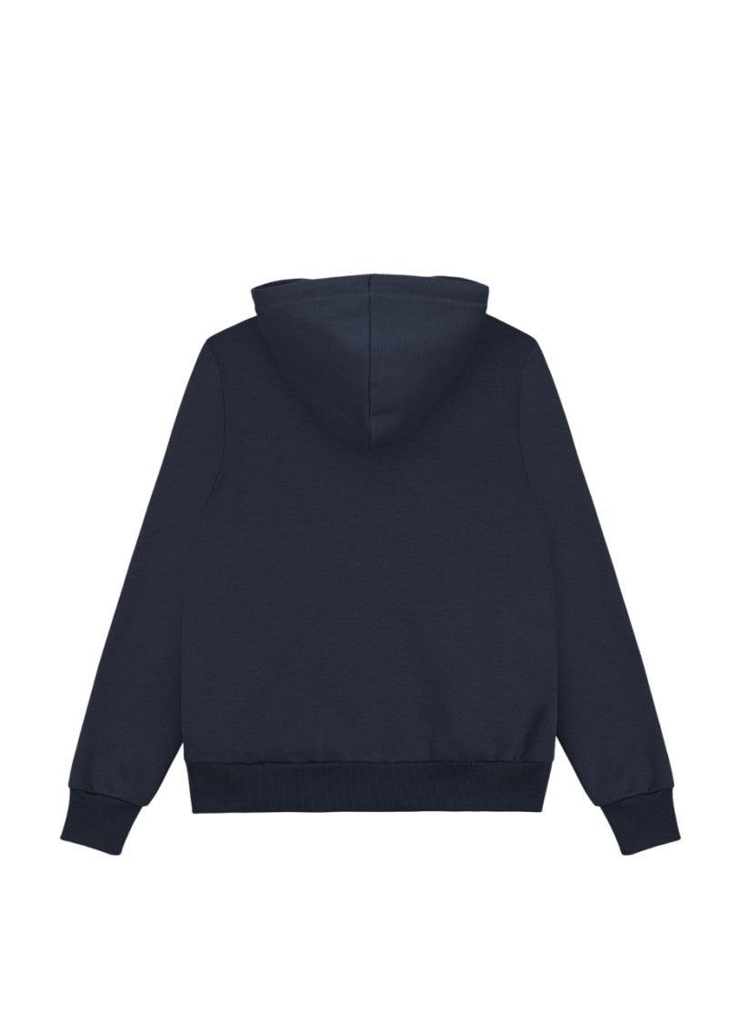 Blue Zip-Up Sweatshirt with Adjustable Hood