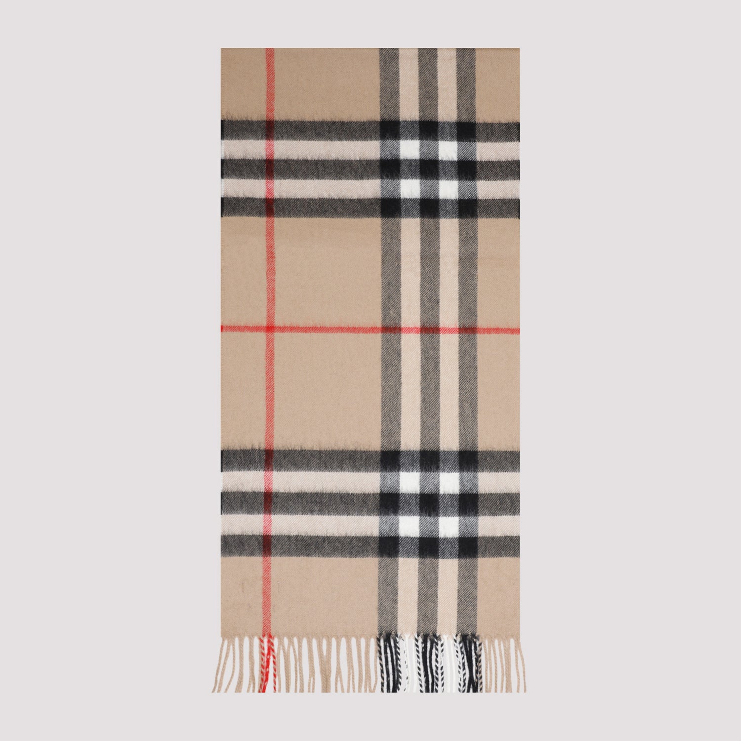 Archive Beige Cashmere Check Scarf